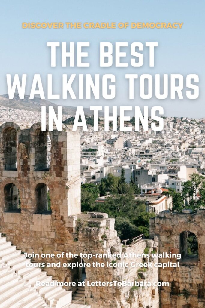 A Pinterest pin for the best walking tours in Athens, Greece