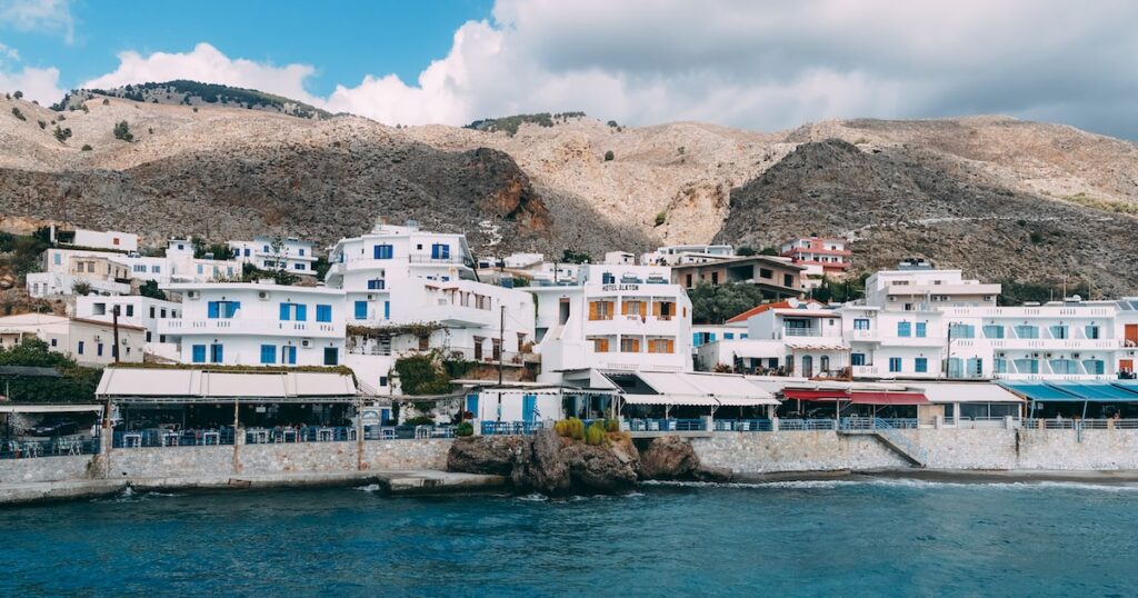 A photo depicting the port of Sfakia in Crete