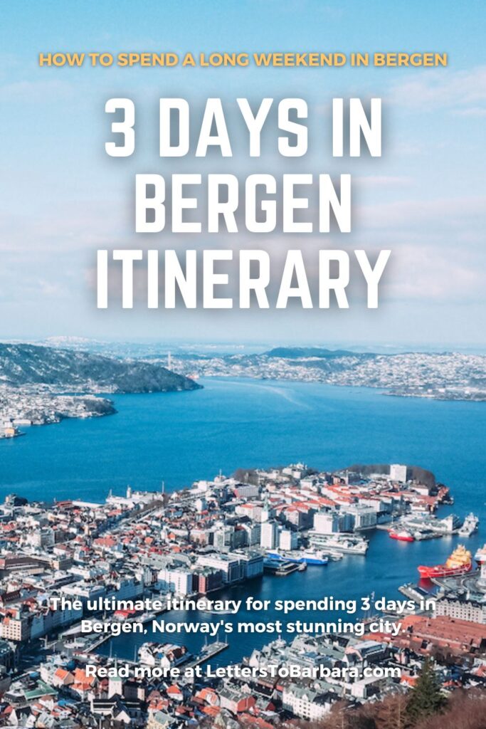 A Pinterest Pin for the 3 days in Bergen itinerary