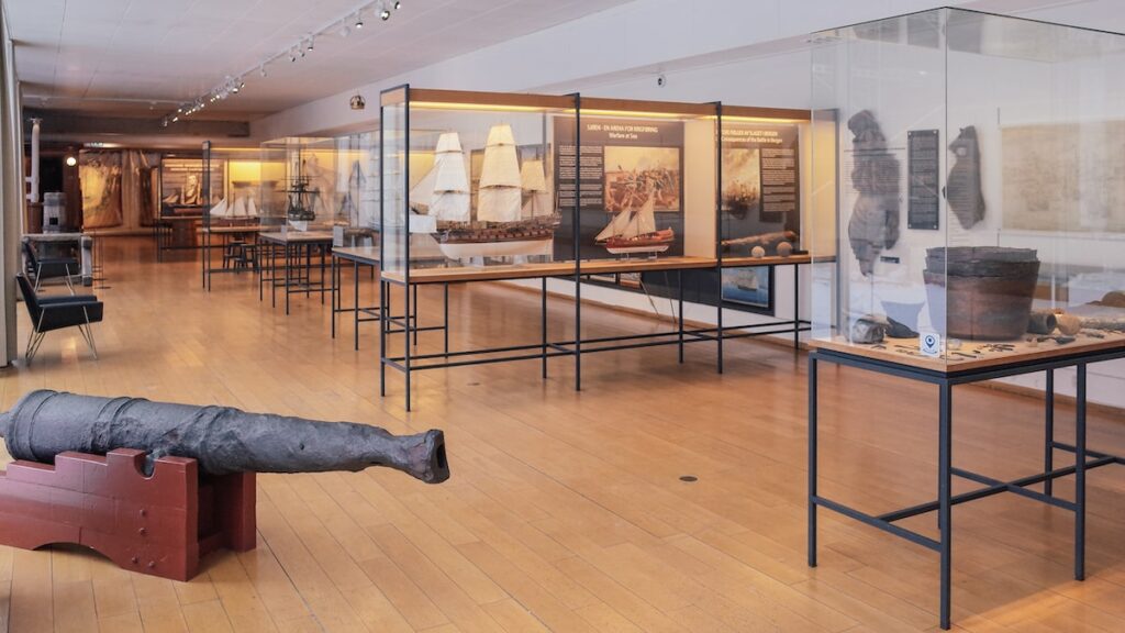 Various exhibits at the Bergen Maritime Museum in Norway