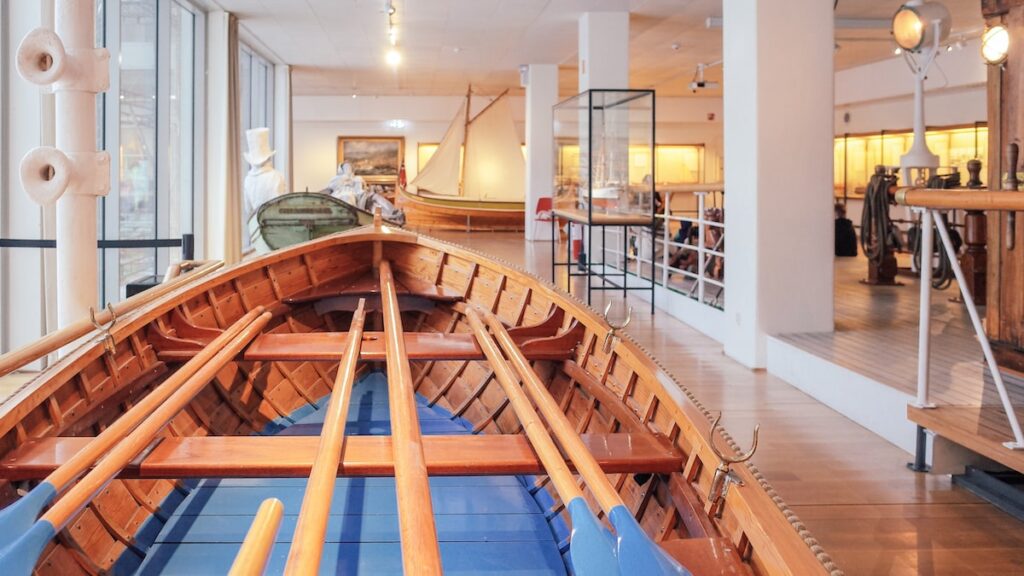 An image of an old vessel at the Nautical Museum of Bergen