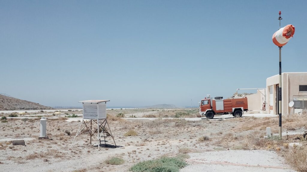 The rural landscape at Astypalaia Airport, Greece