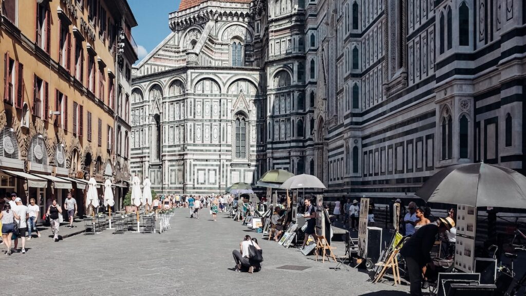 A photo of the Florence Duomo, the iconic cathedral of the city.