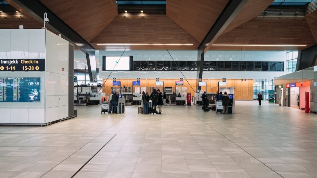 The interior of Bergen Flesland Airport