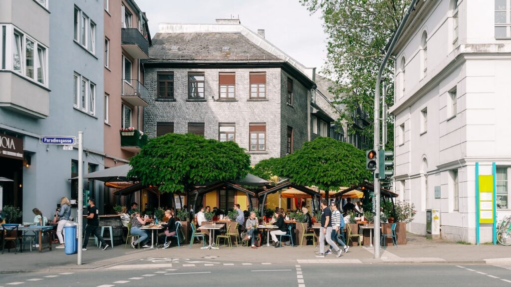 A local hangout at Paradiesgasse in Frankfurt, Germany