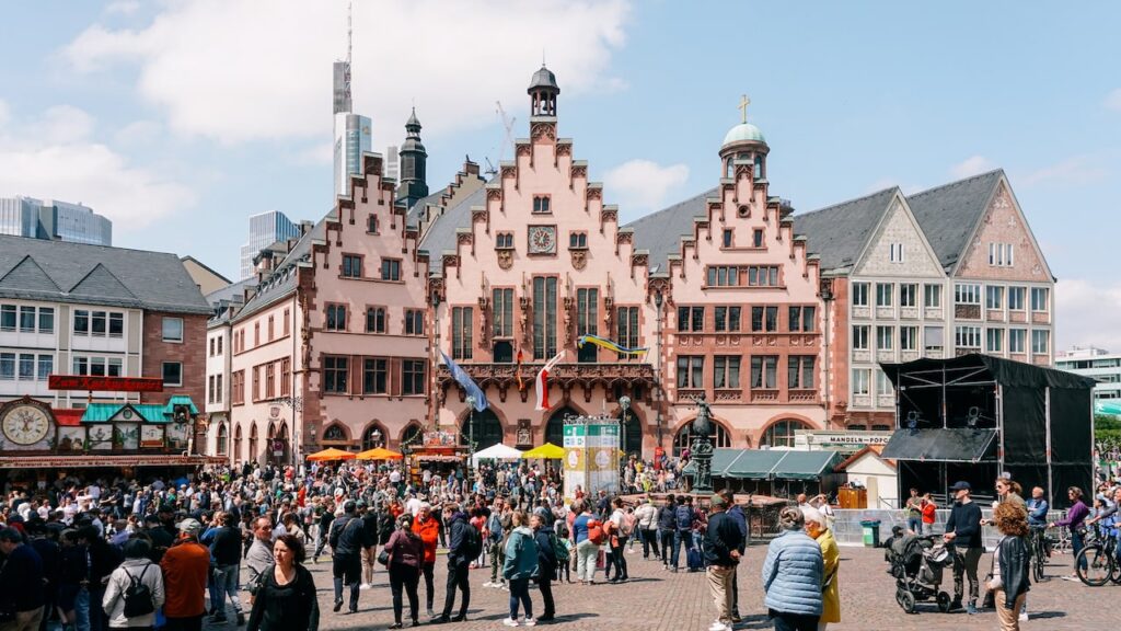 A photo of the Neue Altstadt, the so-called New Old City in Frankfurt, Germany