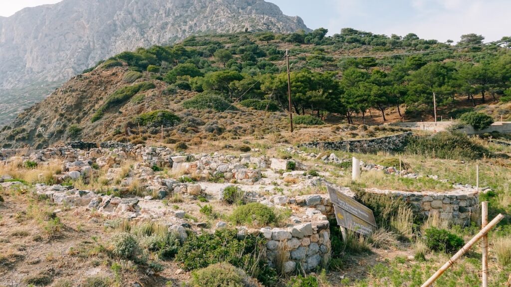 A photo of ancient ruins in Telendos, Greece