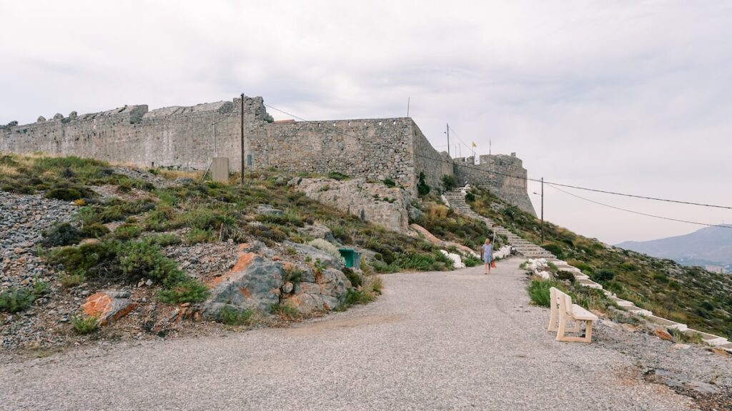 The Panteli Castle in Leros, Greece. Visiting it is one of the best things to do in Leros, Greece.