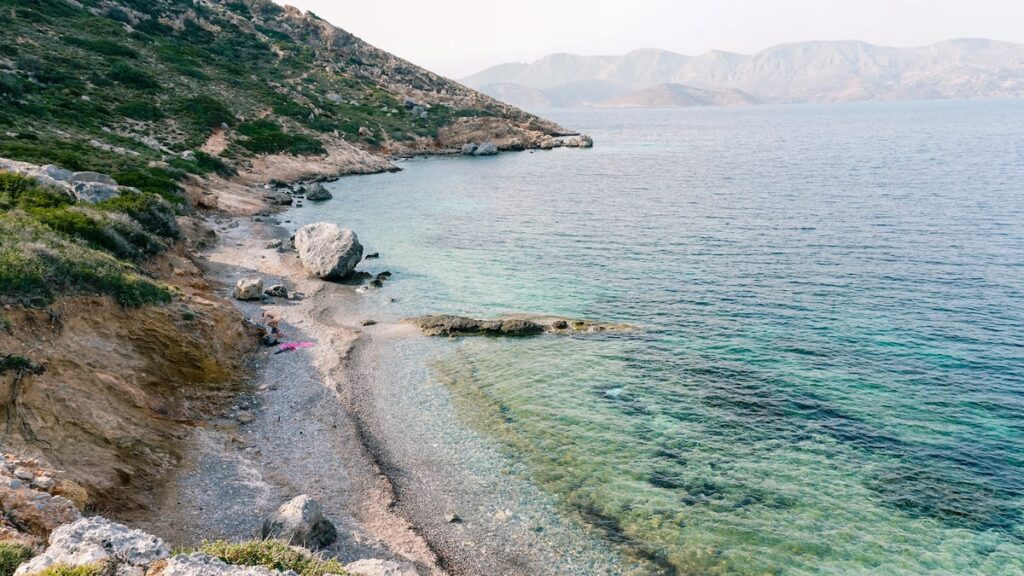 A photo of the Paradise Nudist Beach in Telendos, Greece