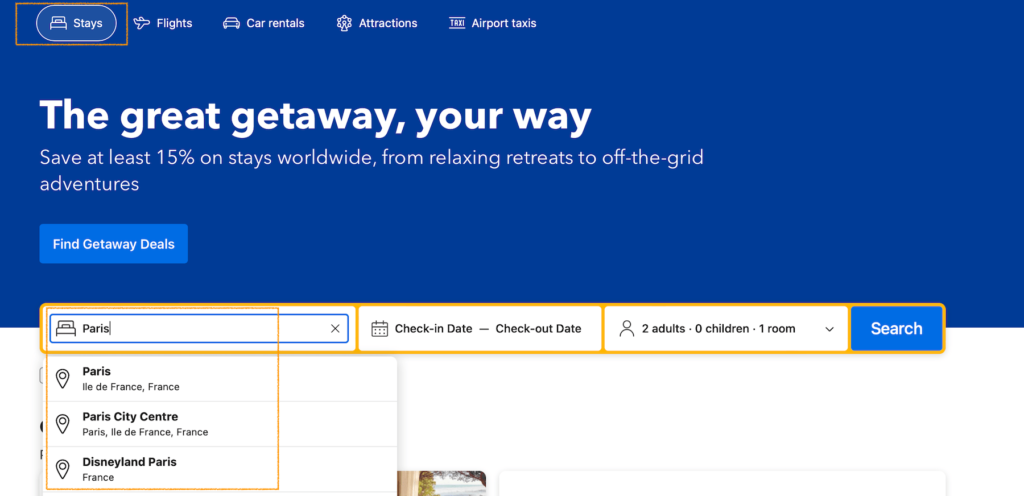 How to use Booking.com landing page