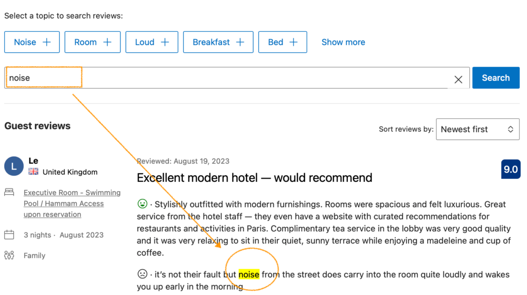 A photo showing Booking.com tips