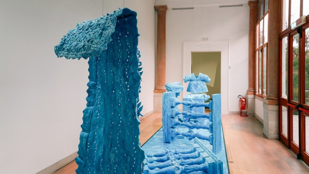 A photo of the British pavilion during the Venice Architecture Biennale 2023