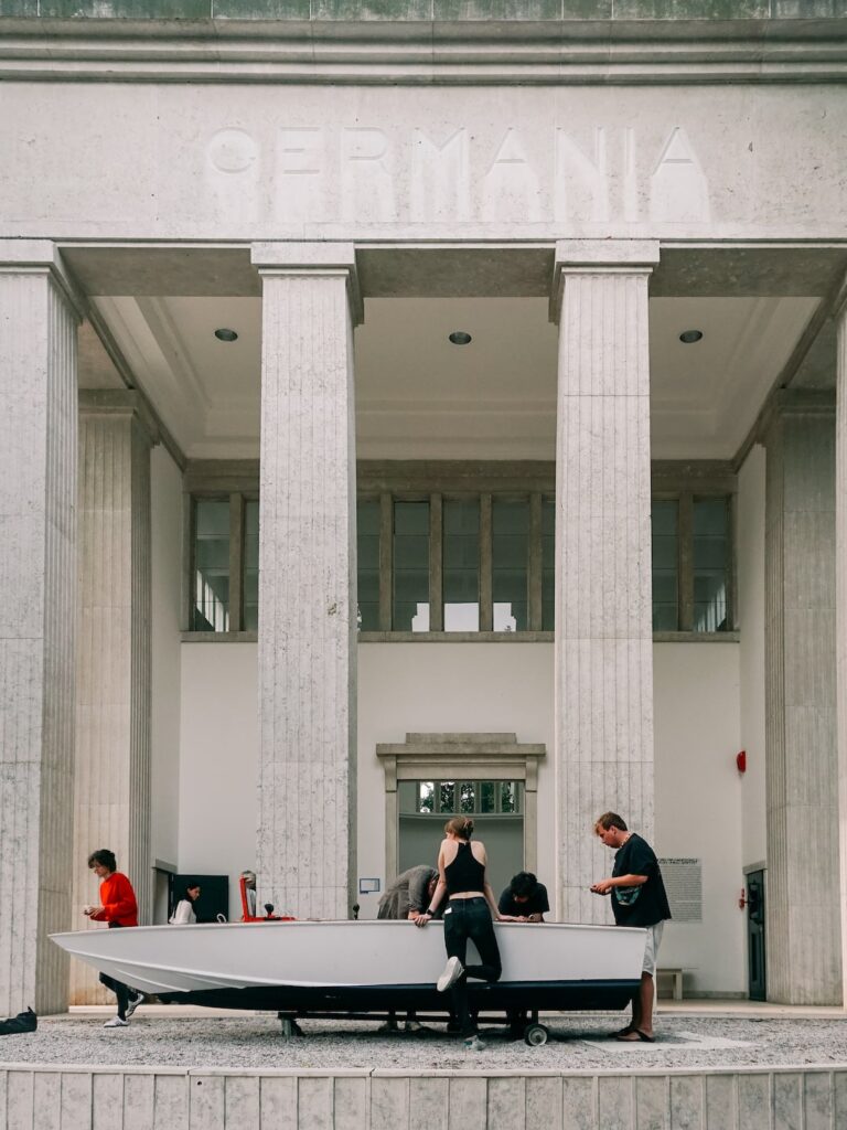 A photo of the German pavilion during the Venice Architecture Biennale 2023