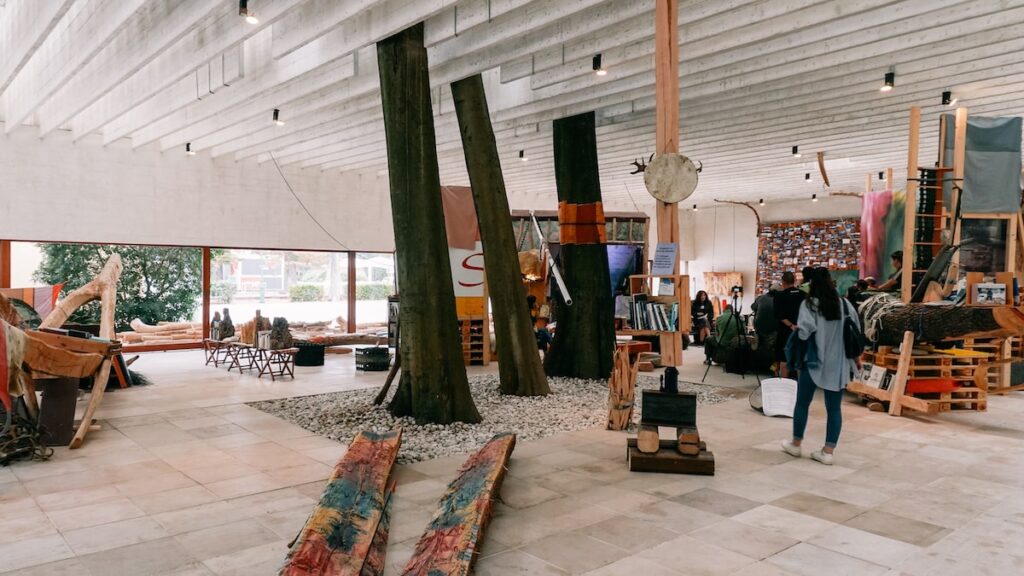 A photo of the Nordic pavilion during the Venice Architecture Biennale 2023