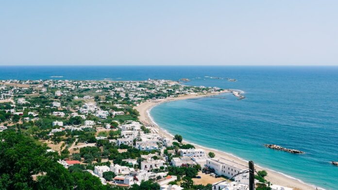 A photo showing a panoramic view of Skyros island in Greece. The image serves as the cover photo for an article about the best things to do in Skyros written by George Pavlopoulos for the travel blog Letters to Barbara