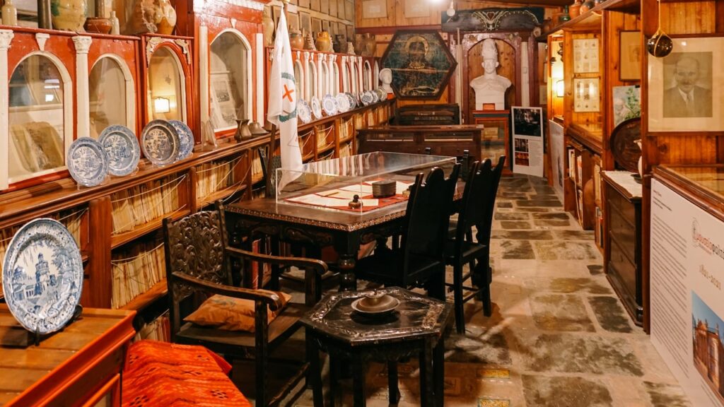 A photo of the interior of Faltaits Museum located in Greece. The museum presents folk art and historical items and visiting it it's one of the best things to do in Skyros