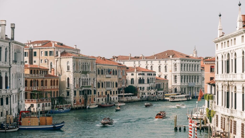 A photo of the Grand Canal taken from the Accademia Bridge