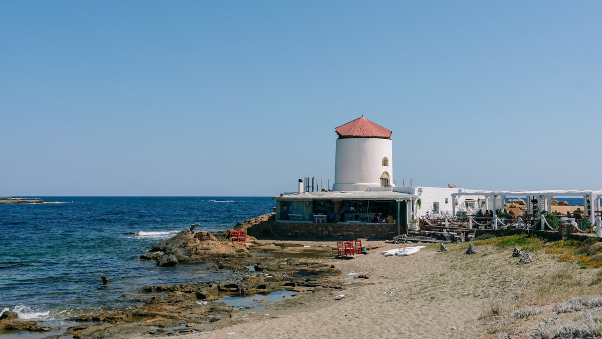 A photo of the windmill in Skyros, Greece, located between Gyrismata and Molos Beach