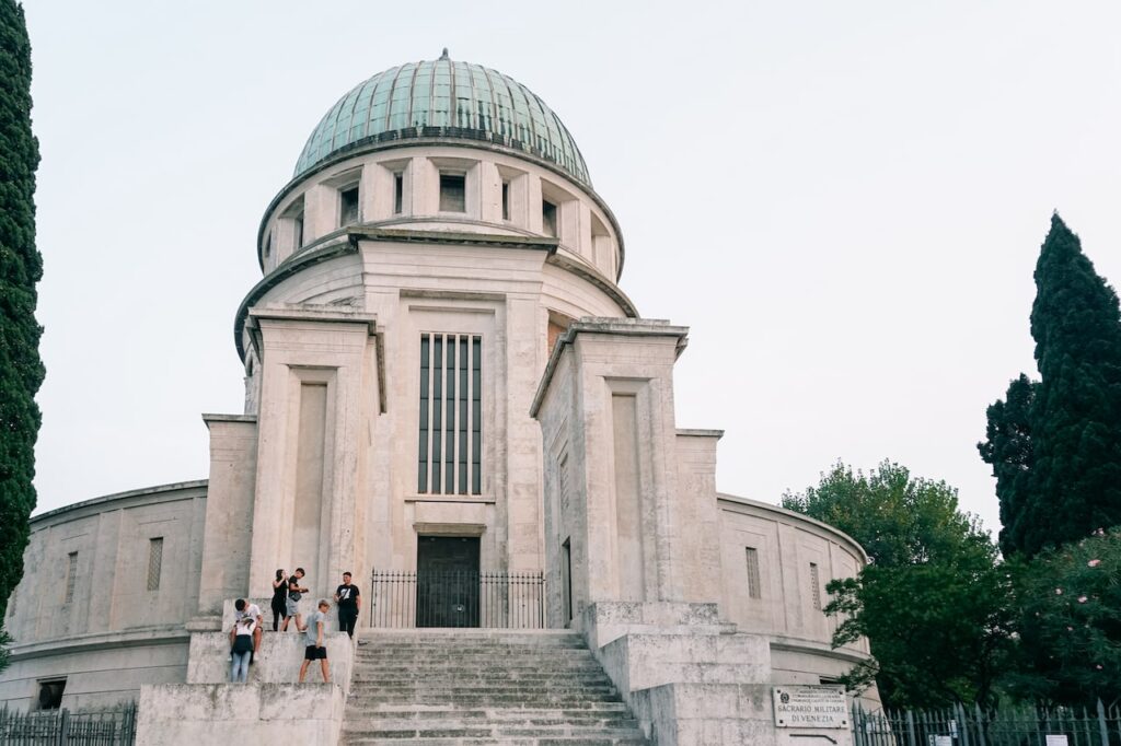 A photo of the Tempio Votivo Church in Lido, Venice