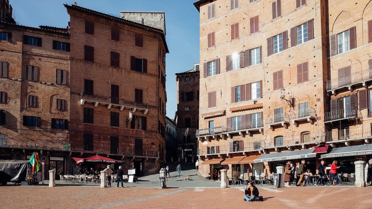 A photo of Il Campo Square in Siena, Italy
