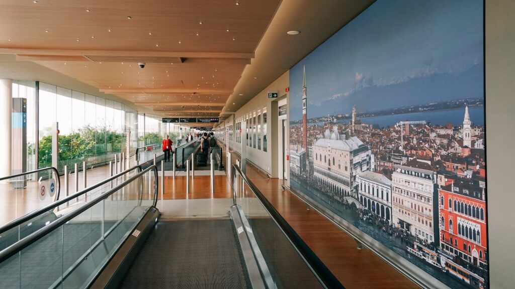 Venice Marco Polo Airport corridor to the docking station