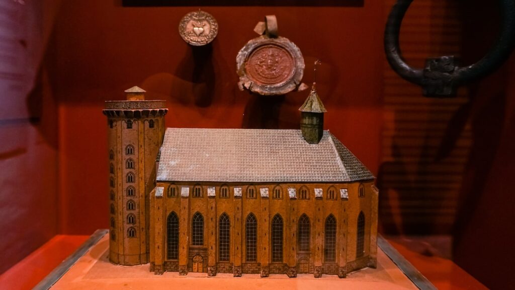 A miniature of the Round Tower of Copenhagen in the Bell Loft