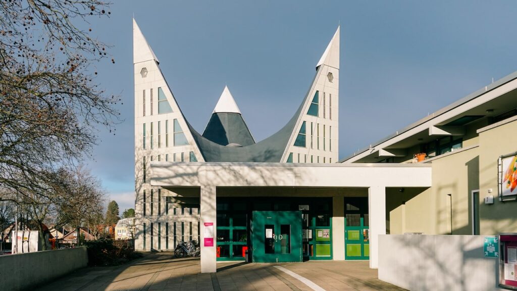 The futuristic Dreieinigkeitskirche in Berlin