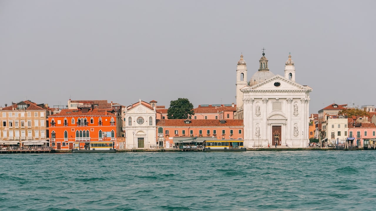 Close up photo of Venice from Giudecca