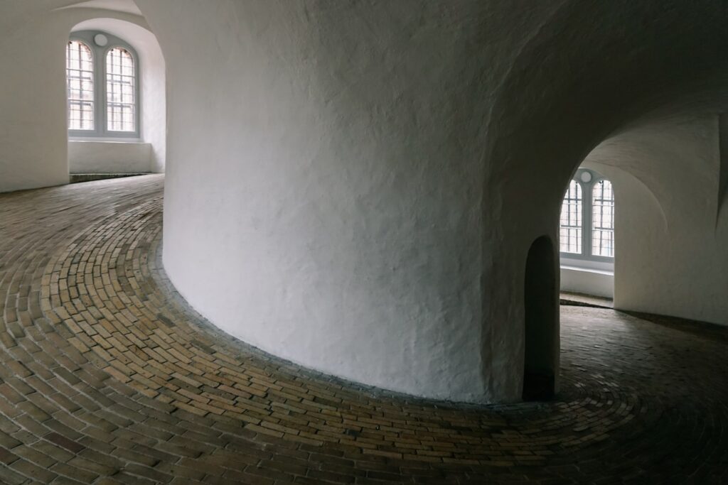 The spiral ramp of the Round Tower in Copenhagen, Denmark
