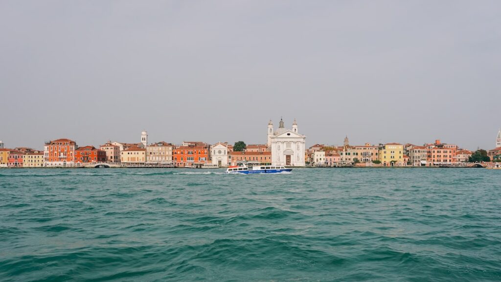 Venice skyline and a Vaporetto