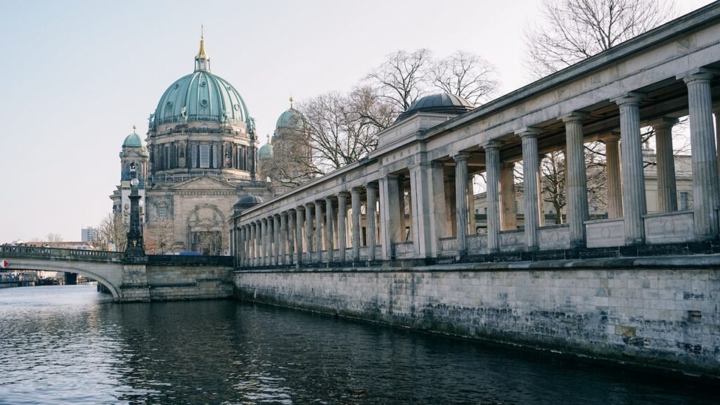 The Museum Island and the Berlin Cathedral seen during a boat tour on Spree River