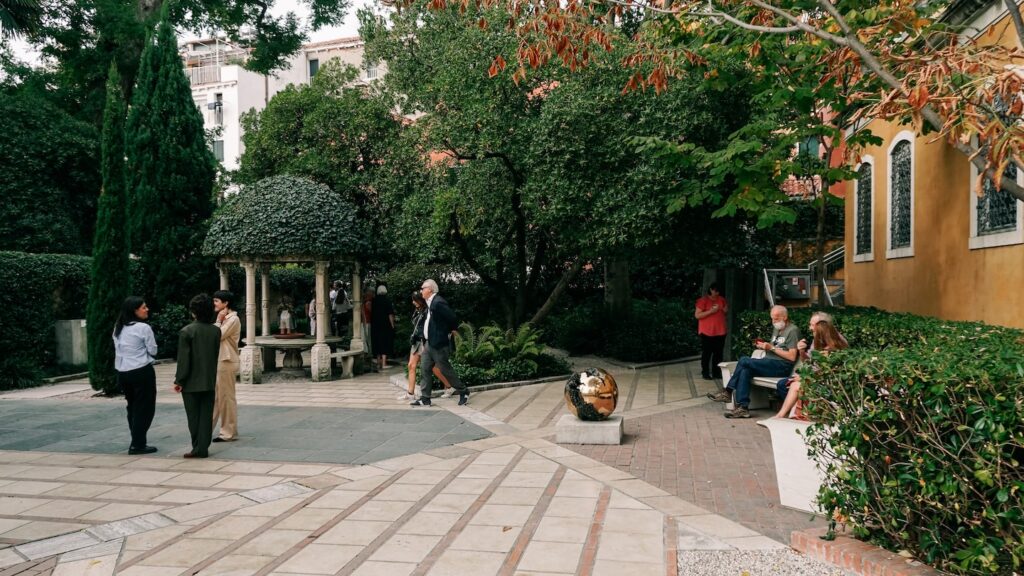 The sculpture garden of the Guggenheim Collection in Venice
