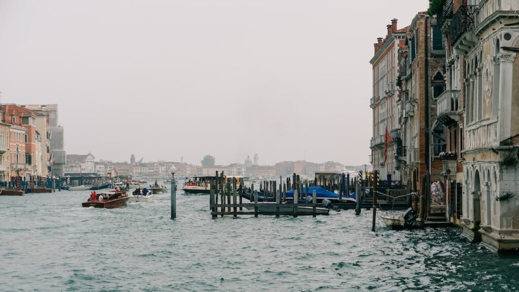 View of the Venetian Lagoon from the veranda of the Venice Guggenheim Collection