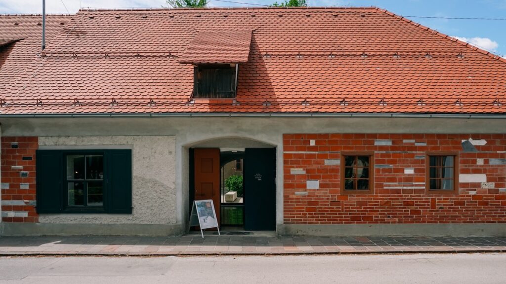The entrance of the Jože Plečnik House in Ljubljana Slovenia