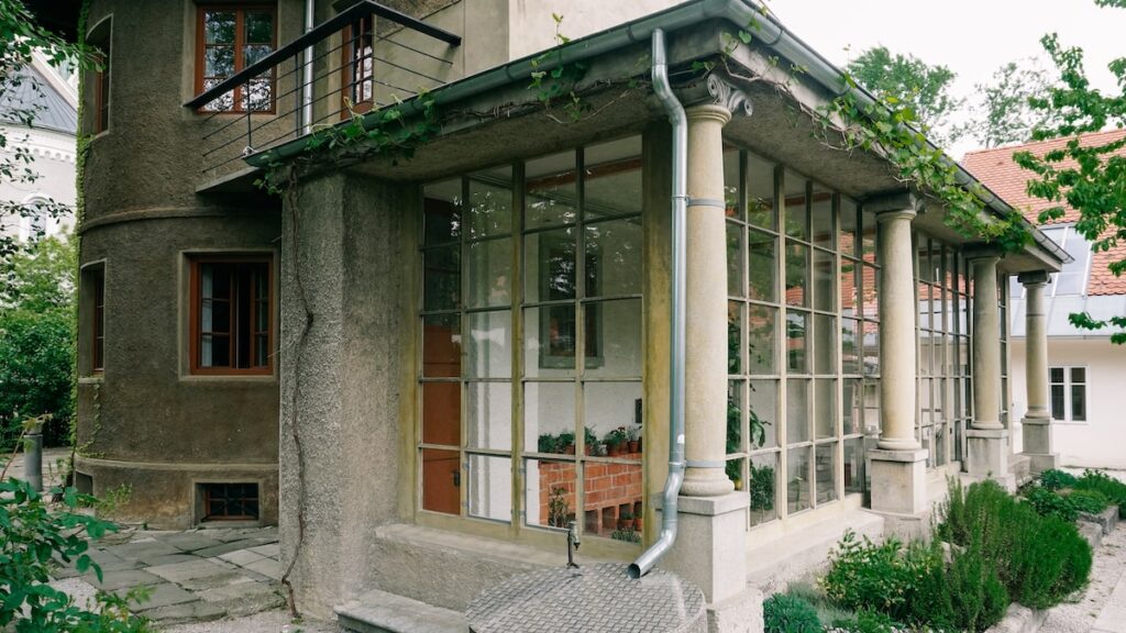 The winter garden and the tower at the Jože Plečnik House in Ljubljana