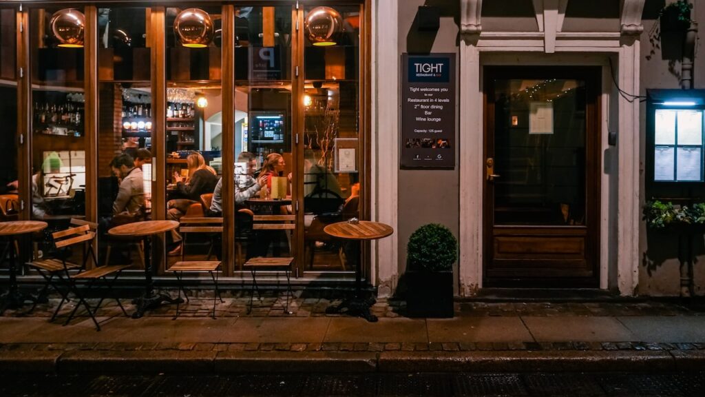 The Restaurant Tight in Copenhagen at night