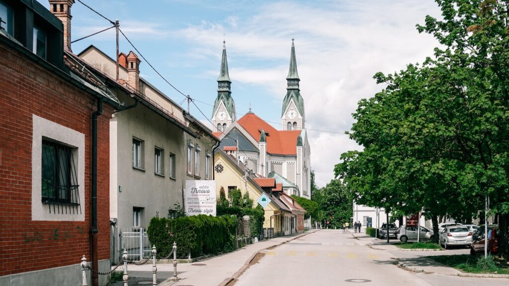 A street in the Trnovo District in Ljubljana where the Jože Plečnik House is located