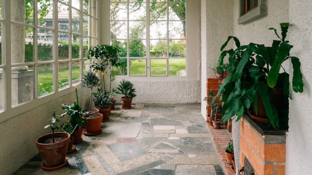 The winter garden of the Plecnik House in Slovenia