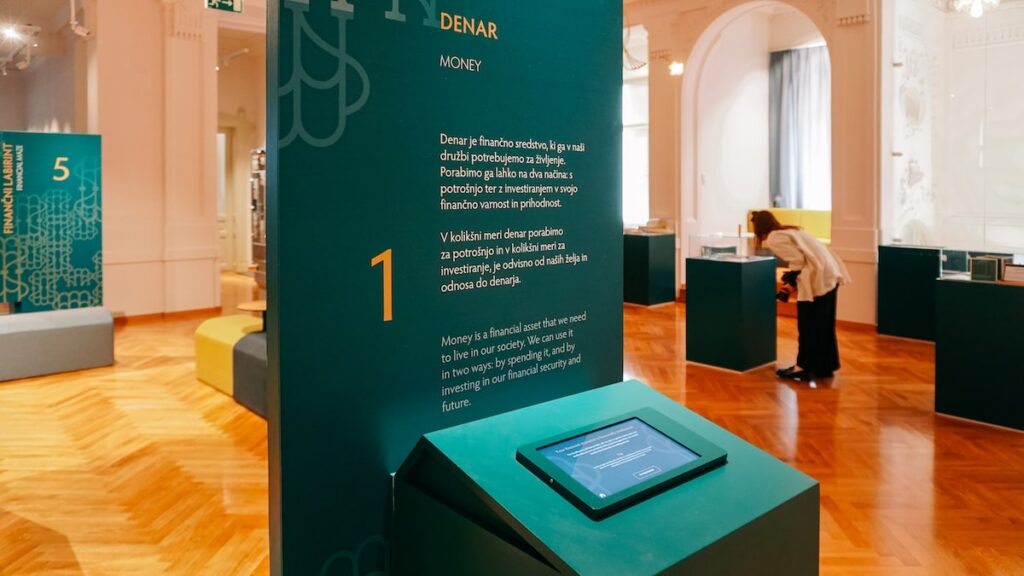 Interior of the Bankarium, the Monetary Museum of Slovenia
