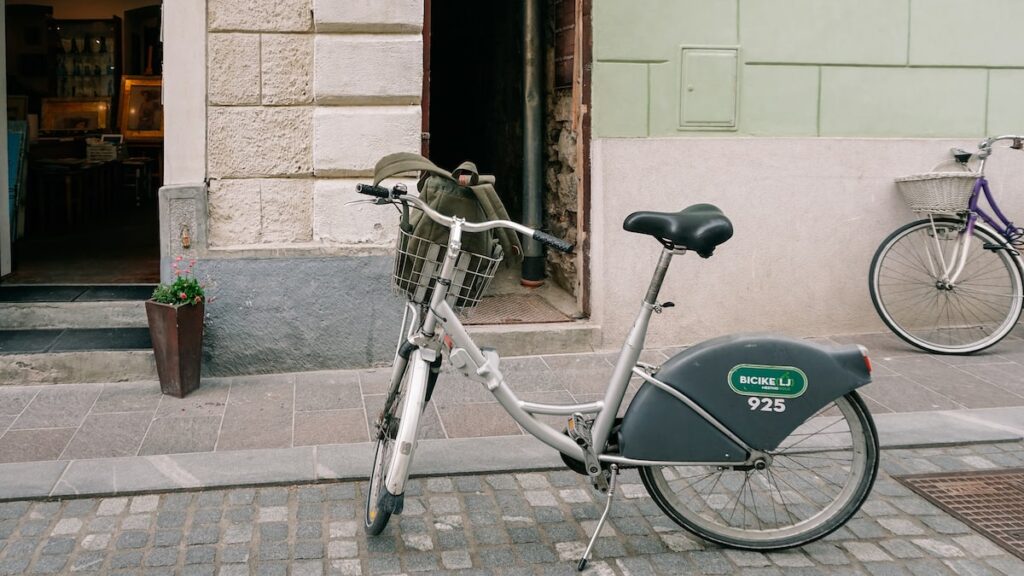 My bicycle in Ljubljana rented via the BicikeLJ app