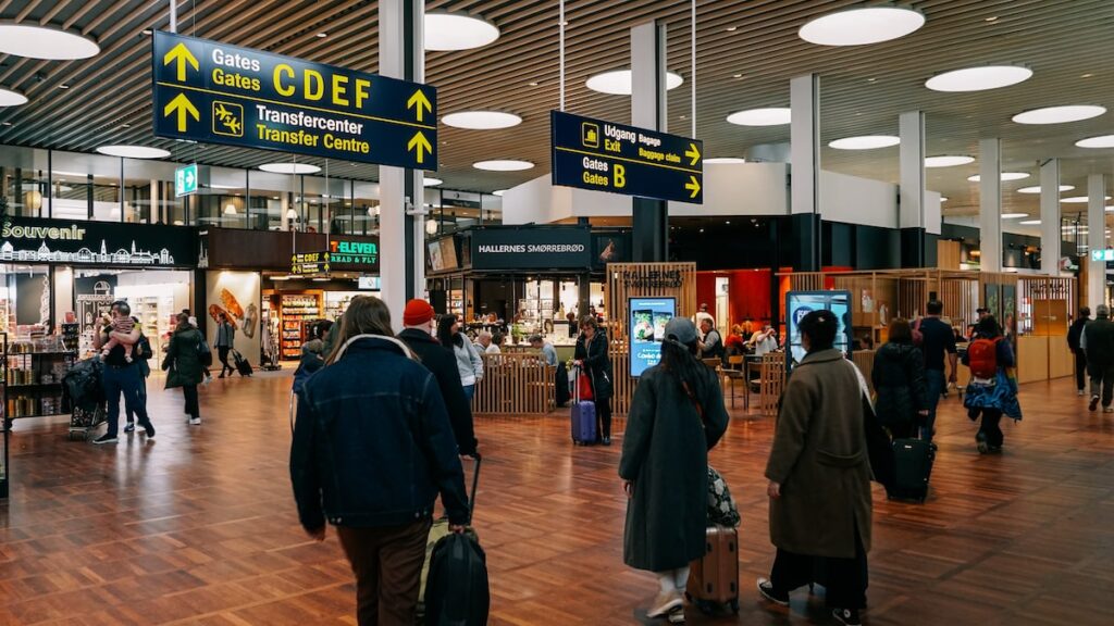 The interior of Copenhagen's Airport in Denmark