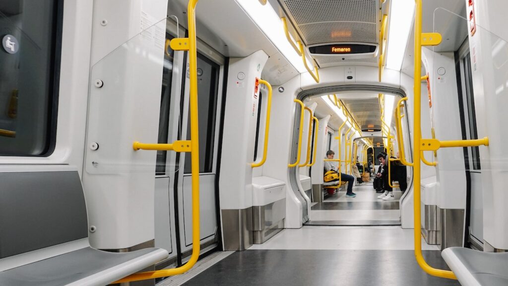 The metro line leading from Copenhagen Airport to the city center