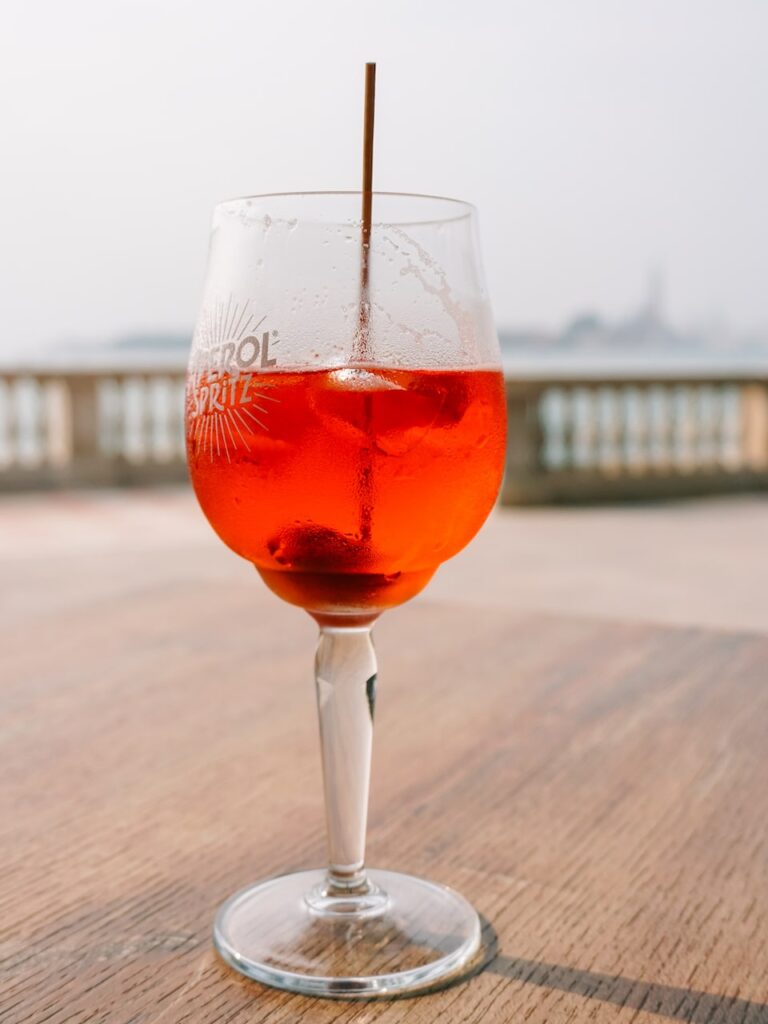 A glass of Aperol Spritz