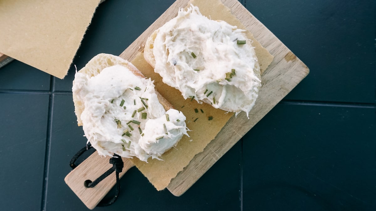 Cicchetti with cod fish served during food tours in Venice