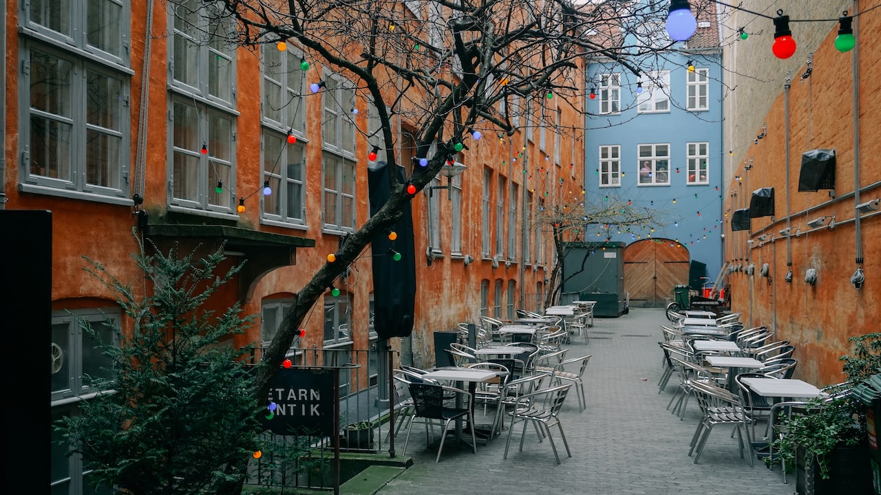 A courtyard in Copenhagen for the six years of travel blogging anniversary