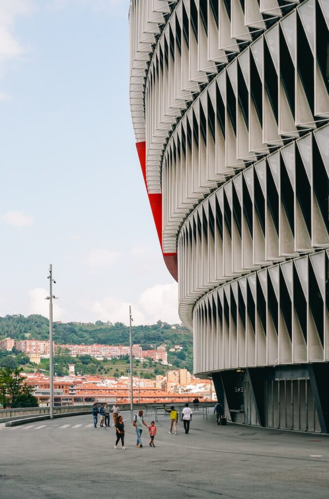 Towards the gates of San Mames Stadium in Bilbao