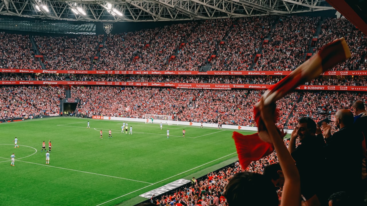 Goal celebrations at the San Mames Stadium