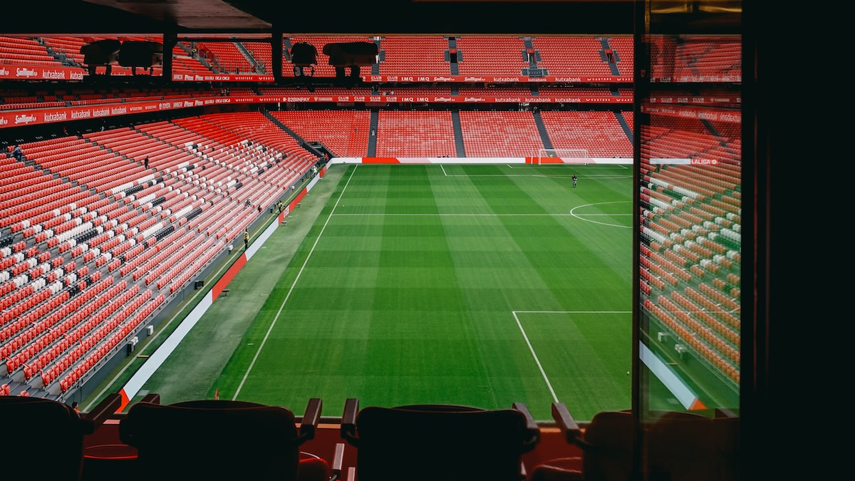 The stands of San Mames before the match