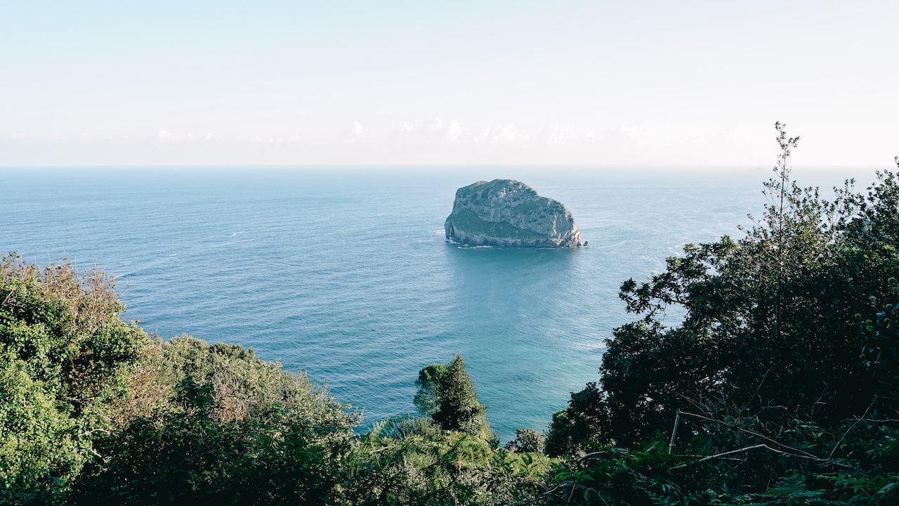 The Aketx Island in the Bay of Biscay