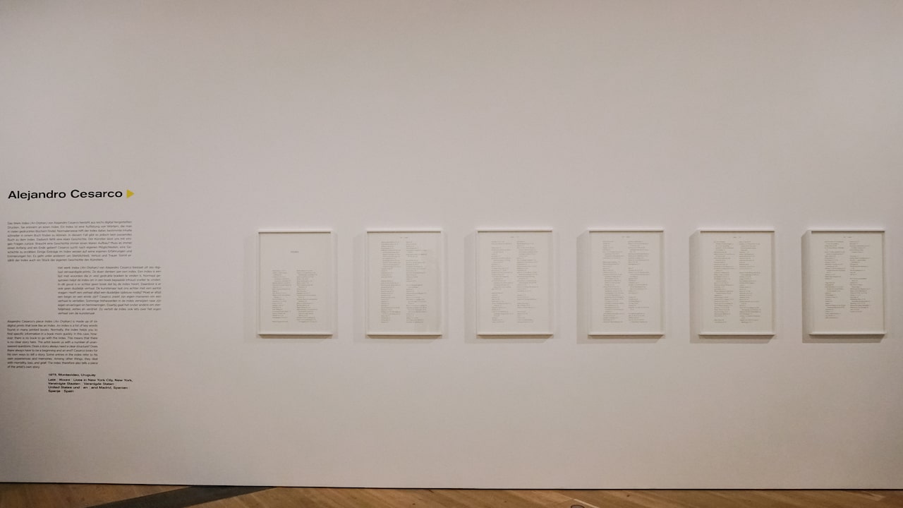 Alejandro Cesarco's Index for the Language/Text/Image Exhibition